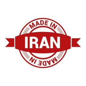 دانلود ساخته شده در ایران – طراحی تمبر لاستیک قرمز دور که بر روی زمینه سفید جدا شده است. تصویر برداری بافت پرنعمت