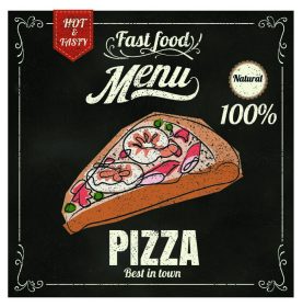 دانلود پیتزا منوی رستوران فست فود در قالب وکتور تخته گچ eps10