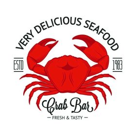 دانلود برچسب پرنعمت غذاهای دریایی با خرچنگ قرمز برای طراحی رستوران ، بار ، میخانه و کافه خود
