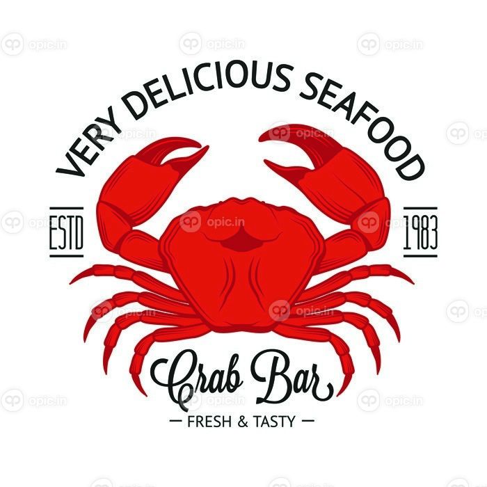 دانلود برچسب پرنعمت غذاهای دریایی با خرچنگ قرمز برای طراحی رستوران ، بار ، میخانه و کافه خود