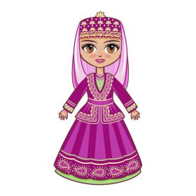 دانلود دختر با لباس آذربایجانی. لباسهای تاریخی.پس