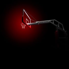 دانلود هیپ بسکتبال قرمز به رنگ قرمز. ارائه تصویر 3D در زمینه سیاه و سفید
