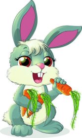 دانلود خرگوش هویج را با زمینه سفید می خورد