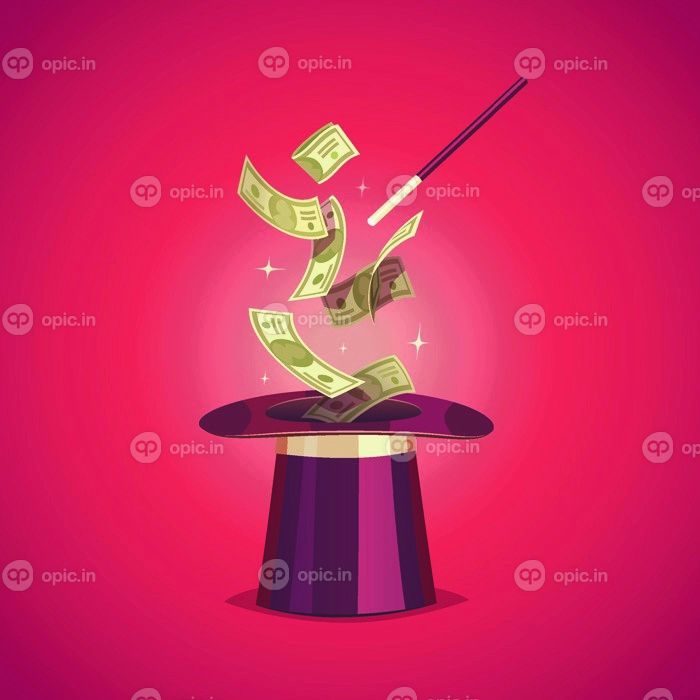دانلود کلاه جادویی و پول. پس زمینه شی جدا شده