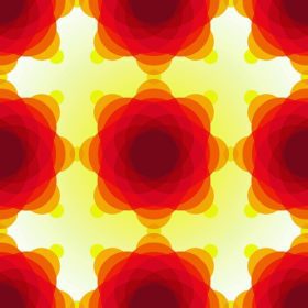 دانلود محافل شفاف زرد ، نارنجی و قرمز روی الگوی بدون درز پس زمینه زرد روشن. تصویر برداری RGB EPS 10