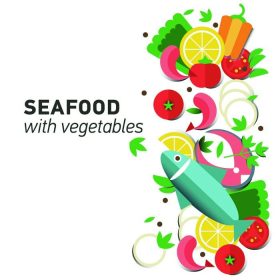 دانلود مجموعه طراحی غذاهای دریایی. ایده های غذاهای دریایی کسب و کار اینفوگرافیک ایده ایده آل. تصویر برداری hipster c_001