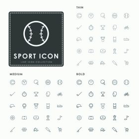 دانلود نمادهای خط نازک ، متوسط ​​و پررنگ ورزشی