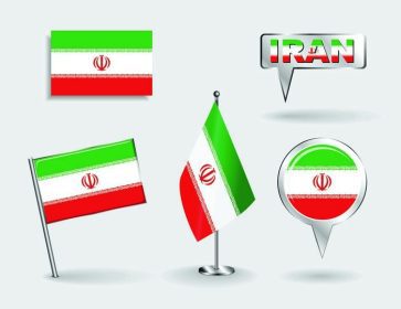 دانلود مجموعه پرچم های سنجاقک ، نماد و نقشه ایران. تصویر برداری.پس