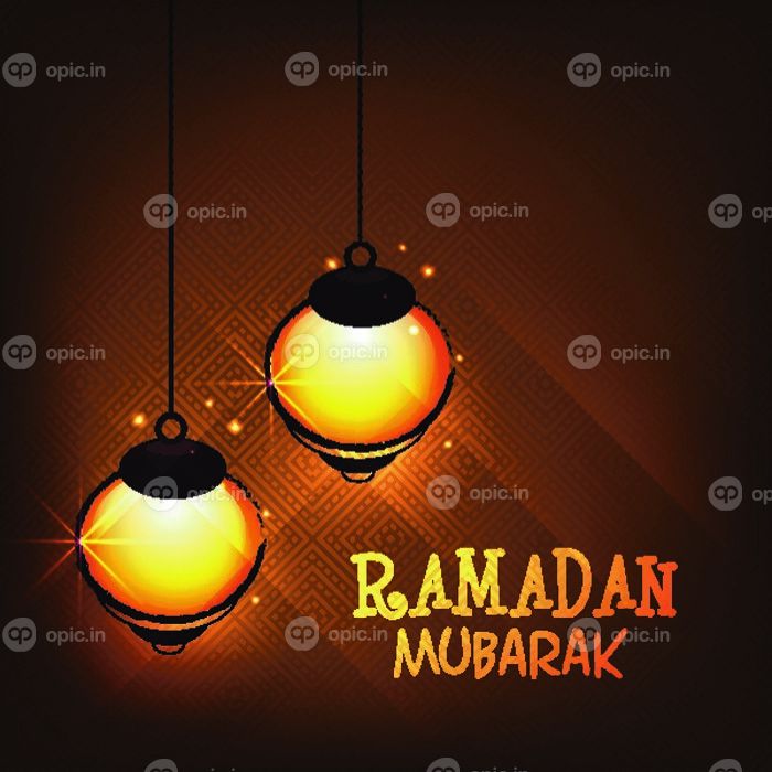 دانلود فانوس های روشن عربی در زمینه براق قهوه ای براق برای ماه مقدس جامعه مسلمانان ، جشن مبارک رمضان مبارک