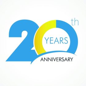 دانلود نماد قالب 20 سالگرد با یک دایره در قالب یک نمودار و شماره 2. لوگو 20 سالگرد logo