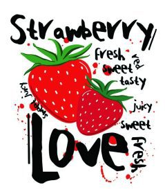 دانلود چاپ گرافیکی Strawberry Love برای همه موارد استفاده در vector