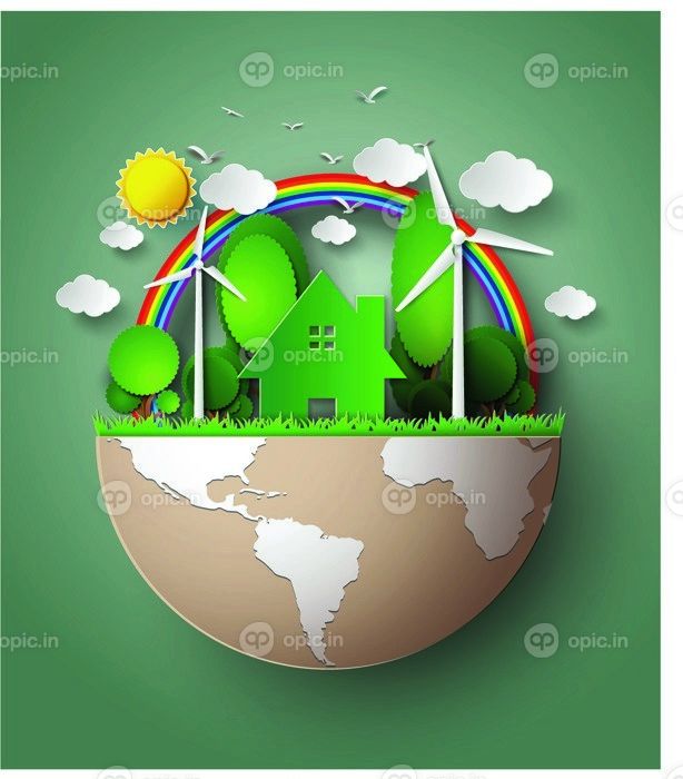 دانلود سبز اکو زمین. سبک برش کاغذ