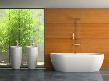 دانلود فضای داخلی حمام با گیاهان رندر سه بعدی
