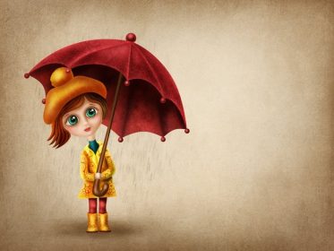 دانلود دخترک با چتر در باران