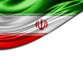 دانلود پرچم ایران از ابریشم و پس زمینه سفید