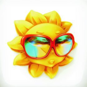 دانلود آفتاب داغ تابستانی ، عینک آفتابی ، نماد وکتور