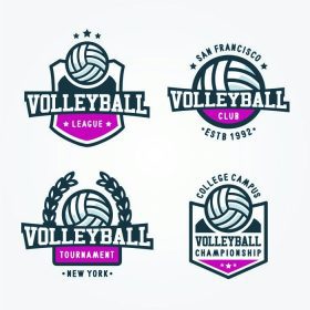 دانلود مجموعه ای از قالب های نشان نشان والیبال ، تیشرت ورزشی Graphics
