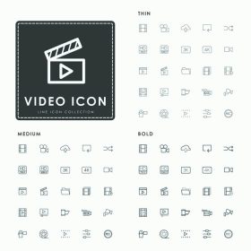 دانلود نمادهای خط نازک ، متوسط ​​و پررنگ ویدیو