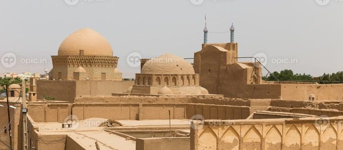 دانلود نمای پانوراما از بدیها و مساجد یزد ، ایران_002