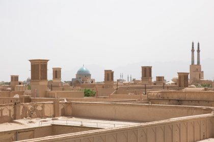 دانلود نمای پانوراما از بدیها و مساجد یزد ، ایران_004