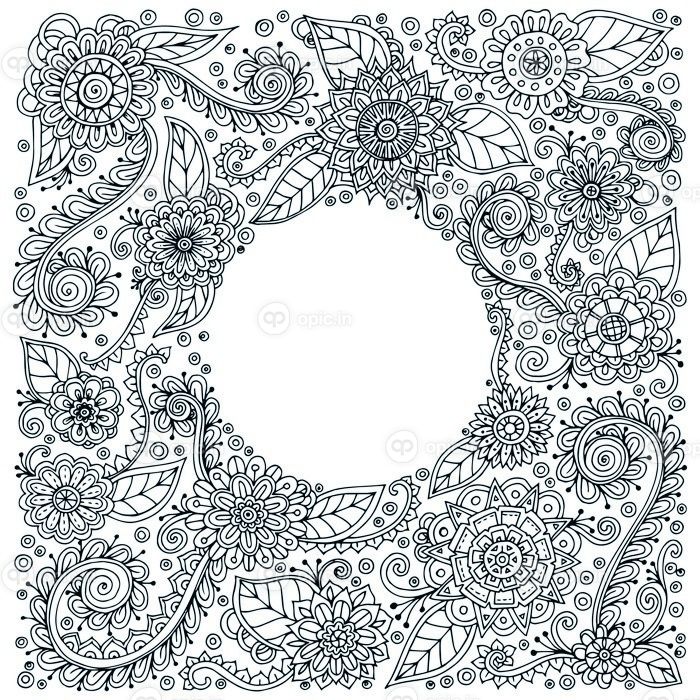 دانلود زنتگل گل قومی ، الگوی پس زمینه ابله در وکتور. طراحی حنا پیزلی mehndi doodles قبیله desig_001