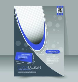 دانلود الگوی بروشور بروشور تجارت. پوستر A4 قابل ویرایش برای طراحی ، آموزش ، ارائه ، وب سایت ، جلد مجله. رنگ آبی و خاکستری