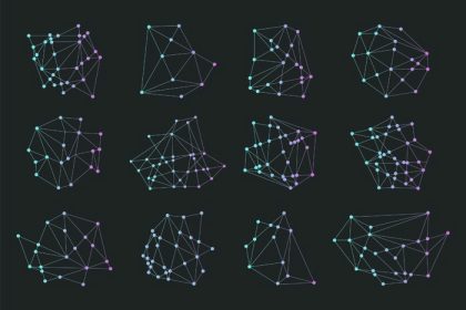 دانلود مثلث های چند ضلعی ، آرم کیهانی hipster ، آیکون فضا