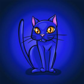 دانلود شخصیت گربه ناز هالووین. تصویر برداری کارت تبریک هالووین