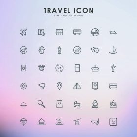 دانلود نمادهای سفر و تعطیلات در زمینه gradient