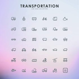 دانلود نمادهای طرح حمل و نقل در پس زمینه gradient