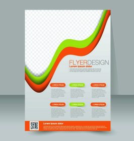 دانلود الگوی بروشور یا بروشور. پوستر A4 قابل ویرایش برای مشاغل ، آموزش ، ارائه ، وب سایت ، جلد مجله. رنگ نارنجی و سبز.پس