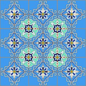 دانلود الگوی تکه های بدون درز زیبا از کاشی های تزئینی آبی مراکش ، زیور آلات. می توان برای تصویر زمینه ، الگوی پر کردن ، پس زمینه صفحه وب ،