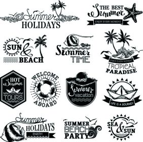 دانلود وکتور برچسب های تابستانی و مسافرتی ، نمادها ، نمادها ، نشان ها و الگوهای آرم. تعطیلات تابستانی بهترین جمع