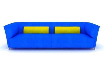 دانلود مبل آبی جدا شده با کوسن های زرد