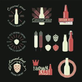 دانلود مجموعه ای از نشان های پرنعمت آبجو ، قالب های آرم و عناصر طراحی آبجو ، بار ، میخانه ، کارخانه تولید آبجو ، brewery