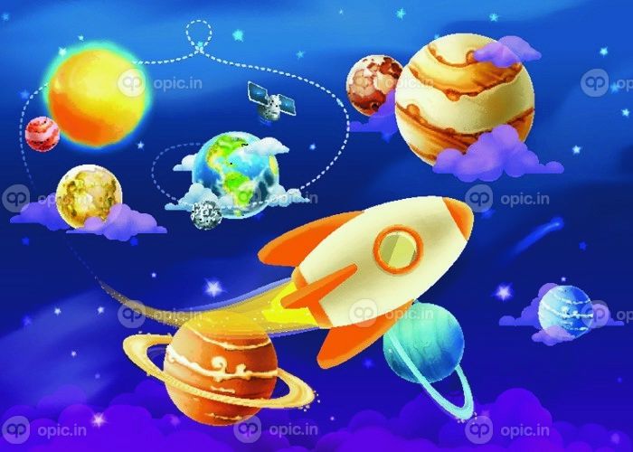 دانلود منظومه شمسی سیارات ، تصویر برداری.پس