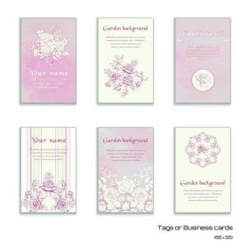 دانلود مجموعه ای از شش کارت ویزیت عمودی. طراحی دست گل دسته گل های گل رز ویکتوریا. زمینه های آبرنگ و راه راه. styl پرنعمت