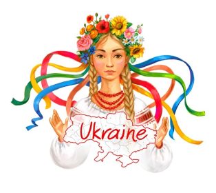 دانلود به اوکراین خوش آمدید. تاج دخترانه اوکراینی و لباس های سنتی. تصویر کشیدن دست
