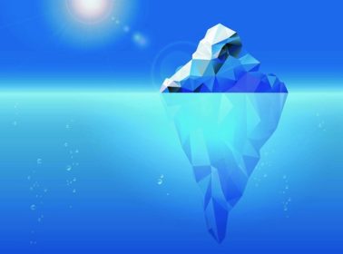 دانلود کوه یخ شناور روی سطح دریا ، حباب های خورشید و هوا شناور است – تصویر برداری