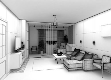 دانلود اتاق نشیمن با نمای چشم انداز ، معماری داخلی 3D_002
