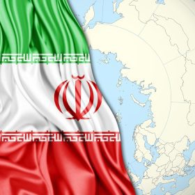 دانلود پرچم ایران از ابریشم و نقشه جهان پس زمینه_002
