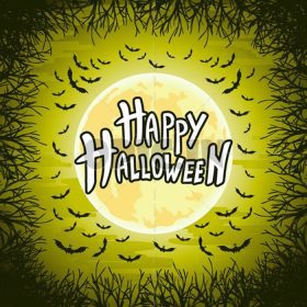 دانلود کتیبه انتزاعی هالووین مبارک در ماه