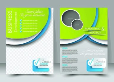 دانلود قالب بروشور آگهی تجاری پوستر قابل ویرایش A4 برای طراحی، آموزش، ارائه، وب سایت، جلد مجله. رنگ آبی و سبز