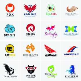 دانلود مجموعه لوگو حیوانات، لوگوی پرنده، لوگوی Eagle، لوگوی لوگو، آرم روباه، آرم شیر، آرم میمون، هلو