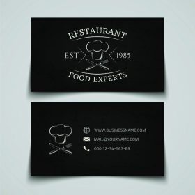 دانلود قالب کارت کسب و کار با آرم برای رستوران، کافه، بار یا فست فود. تصویر برداری