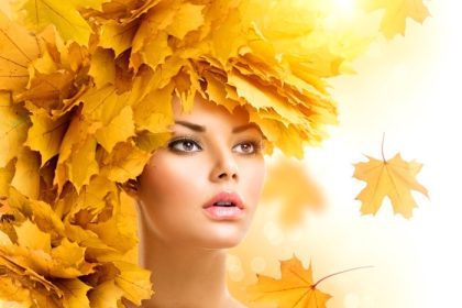 دانلود پاییز زن با برگ های زرد سبک مو. پاییز لیدی پرتره. مدل لباس زیبایی مدل دخترانه با پاییز و اوستر