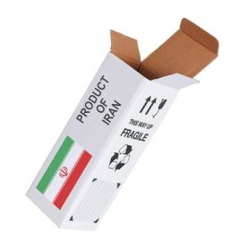 دانلود مفهوم صادرات ، جعبه کاغذ باز شده – محصول ایران_001