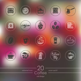 دانلود آیکون های مدرن قهوه برای رابط کاربری تلفن همراه در زمینه تاری تاری_002