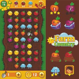 دانلود طراحی بازی – آیکون های کامل رنگ کشور مزرعه (وکتور)