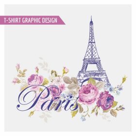 دانلود طرح گرافیکی Floral Paris – برای تی شرت ، مد ، چاپ – در وکتور